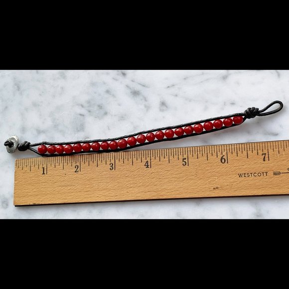 Two Red Beaded Bracelets, Each Very Different But Great Together! - Picture 6 of 11